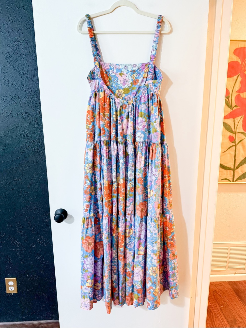 Free People Park Slope Maxi Dress Bluebell Combo Floral Size XS - Picture 5 of 8
